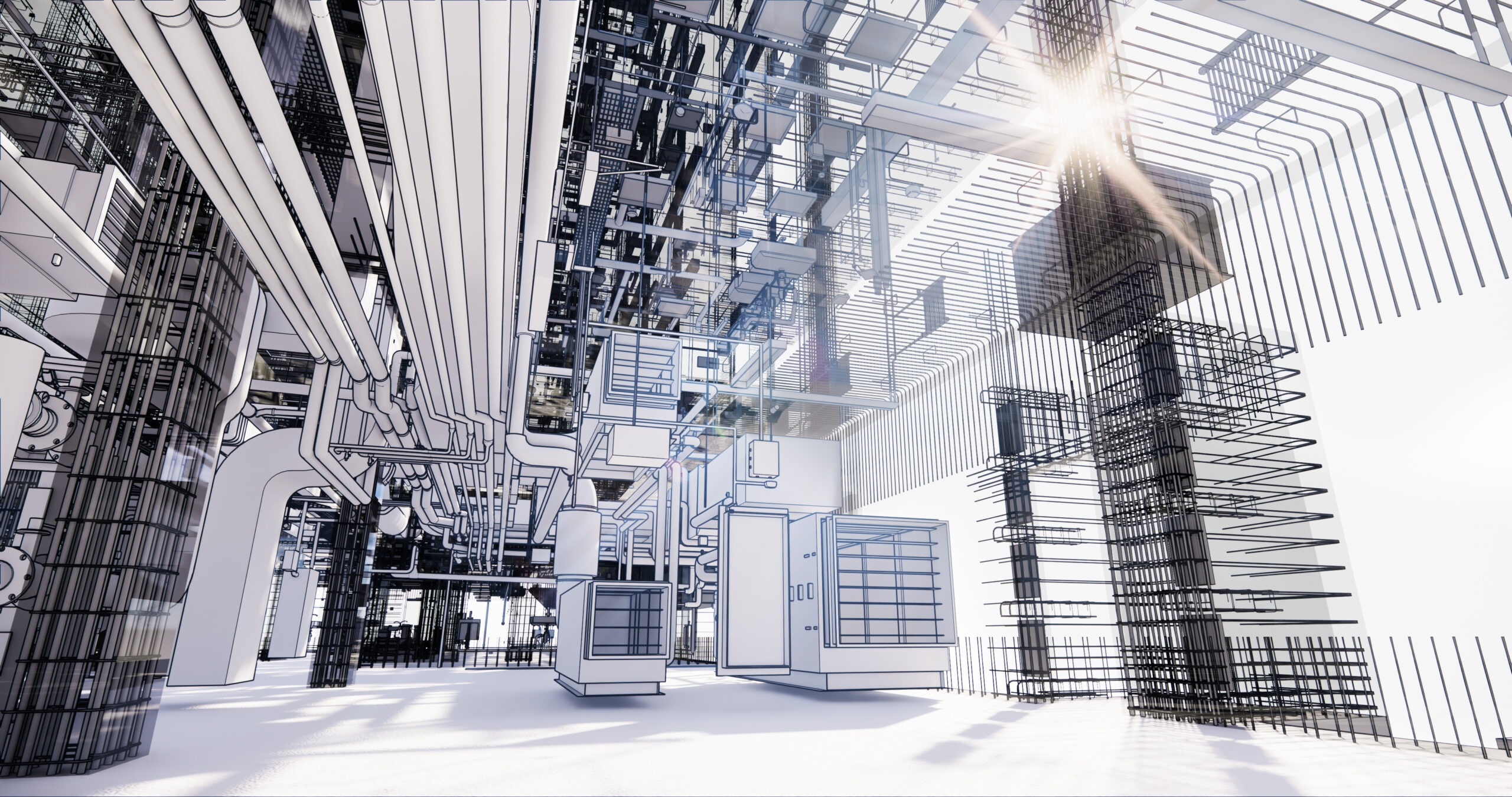 Modélisation BIM 3D et conception technique d'un réseau d'utilités industrielles pour l'efficacité énergétique.